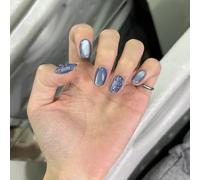 30 Pcs Glossy Full Covers False Nails Sweet Stick On Cats Eye Press On Reusable Artificial Acrylic