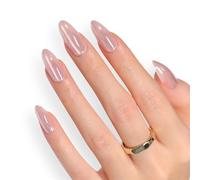 30 Pcs Glossy Full Covers Stick On Nails Almond Shape False Nails Reusable Press On Nails Cats Eye Artificial Nails