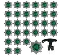 30 Pcs Golf Shoe Spikes Set Replacements Golf Spikes Cricket Spikes Replacement Cleats with Wrench Cricket Shoe Studs Screw In Studs Pins Tooth Spikes for Golf Anti-Slip Traction Studs for Golf Shoes