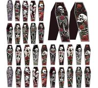 30 Pcs Gothic Skeleton Magnetic Bookmarks, Coffin-Shaped Rose and Skull Book Mark Clips for Book Lovers, Dark Romance Magnet Page Markers for Women Men, Halloween Bookish Gifts