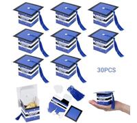 30 Pcs Graduation Cap Boxes, 2.36 X 2.36 In Mini Favor Gift Boxes For Chocolate, Biscuits, Candies, Party Decoration For Graduates