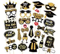 30 Pcs Graduation Photo Booth Props 2025,Grad Party Supplies for College, Graduation Deco Class Favors Supplies, Party Decorations Set Picture Props