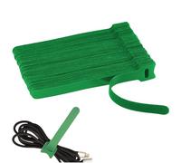 30-Pcs Green Reusable Fastening Cable Ties, 6-Inch Adjustable Cord Ties, Microfiber Hook Loop Cords Management Wire Organizer Wraps