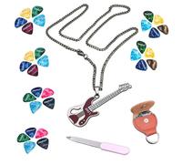30 PCS Guitar Picks Plectrums with Organizer Storage Box, 0.5 0.75 1.0 mm Includes Thin Medium Heavy Thickness, Variety Colorful Celluloid Plectrums for Bass Electric Acoustic Guitars Ukulele