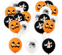30 Pcs Halloween Balloon Party Decorations, 12 Inch Party Pumpkins, Spiders, Ghosts Kids Latex Balloons Halloween Party Decorations, 3 Styles Spider Pumpkins and Ghost Balloons