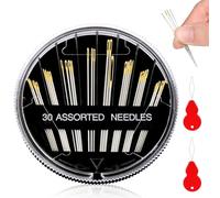 30 Pcs Hand Sewing Needles, Assorted Sizes Embroidery Mending Craft Sew Case,30 Piece Needle Compact by SiHuiTu,Needle Assortment for a Multitude of Hand Sewing with Two Needle threaders