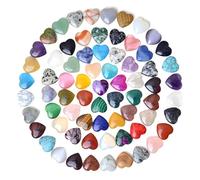 30 PCS Heart Shaped Crystals, Natural Stone Heart Decor, 0.8 in Polished Gemstones, Random Colors and Textures, Meditation Gift