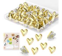 30 PCS Heart Shaped Push Pins for Pinboard, Cute Macaron Color Scheme Thumb Tacks, Decorative Drawing Pins for Bulletin Board, Office, School, Home, Nursery, DIY Craft Decor