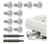 30 pcs Hex Socket Button Head Screws Set Fully Threaded M6*16 Stainless Steel Flat Head Screws 50mm T25 Magnetic Torx Security Star Bits Hex Shank for Electric Manual Drills Repair Industrial