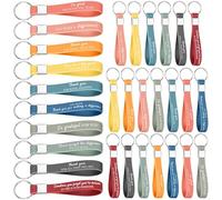 30 Pcs Inspirational Gifts Keychains Employee Appreciation Gifts Thank You Keyring Motivational Quote Silicone Keychain Staff Appreciation Gift for Teacher Nurse Coworker Back to School Party Favors