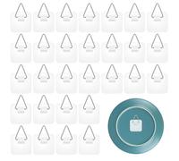30 Pcs Invisible Plate Hangers for The Wall, Self-Adhesive Plate Wall Hanger Hanging Hooks Decorative Plate Holders for Display Small Versatile Plate Holder for Pictures, Home, Office, Kitchen