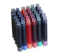 30 PCS Jinhao Fountain Pen Ink Cartridges 6 Color Set( Black, Blue, Apple Green, Purple, Red and Orange International Standard Size