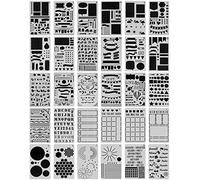 30 PCS Journal Stencils, Planner Stencils for Bullet Dot Journal Notebook Diary Scrapbook Drawing Template Stencils for Journaling 4x7 Inch