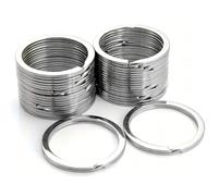 30 Pcs Keyring Hoops(10mm), Stainless Steel Keychain Rings Connectors, Split Ring Jump Ring for Home, Office, Car Keys Organization and DIY Craft