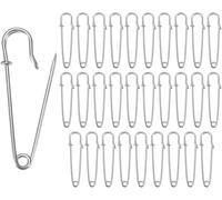 30 Pcs Large Heavy Duty Safety Pins, Extra Sturdy Stainless Steel Blanket Pins for Clothes, Blankets, Crafts, Skirts, Kilts, and Brooch