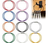 30 Pcs Large Key Ring Hoops, 2mm x 150mm Colored Stainless Steel Wire Keychain Cable Keychain Large Key Ring Chains for Crafting, Keyring Hoops for Travel Luggage Tags Motorbike