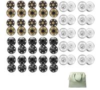30 PCS Large Press Studs, 2.1CM Press Studs for Clothing, Versatile Sewing Fasteners Buttons Press Studs Snap Fasteners, for Purse Handbag Clothes Shoes and Hats Sewing Repair (White Bronze Black)