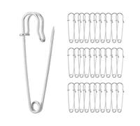 30 Pcs Large Safety Pins Strong for Clothes Nappy Pins 2 Inch Heavy Duty Stainless Steel Safety Lock for Blankets Crafts Skirts Kilts Brooch Making Arts Crafts Dressmaking Jewelry Household, Silver