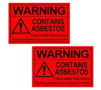 30 Pcs Large Size Warning Contains Asbestos Stickers - Self-Adhesive Safety Labels (152.4x101.6mm)
