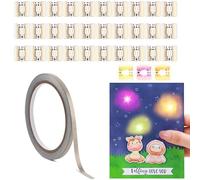 30 Pcs LED Circuit Stickers for Making Light-Up Cards, Yellow Pink Orange LED Light Craft Kit with Conductive Fabric Tape for Making Light-Up Interactive Cards, Add Lights to Special Cards Supplies