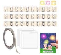 30 Pcs LED Circuit Stickers for Making Light-Up Cards, Yellow Pink Orange LED Light Craft Kit with Conductive Fabric Tape and 3 Sheets Adhesive Foam Strips, Add Lights to Special Cards Arts Supplies