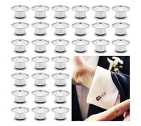 30 Pcs Locking Pin Backs, Metal Lapel Pin Keepers Clasp, Silver Pin Locks Replacement, Locking Badge Pins Keepers, Pins Badge Back Locks Clasps for Jewelry Brooches Name Tags DIY Crafts