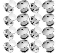 30 Pcs Locking Pin Backs - Metal Pin Badge Backs - Secure Locking Clasps - for Jewelry Brooches DIY - Silver