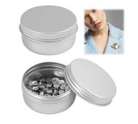 30 Pcs Locking Pin Keepers Backs & 1 pcs Aluminum Box, Pin Badge, Brooch Backs, Durable Brass Fasteners with Spring-Loaded Mechanism for Crafts, Jewelry Making, and Easy Hanging Solutions (Silver)