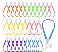 30 Pcs Loop Scissors for Kids, 5.5 Inches Self Opening Adaptive Scissors Special Needs Mini Easy Grip Scissors Right and Lefty Support for Teens Adults Art Craft Supplies (30)