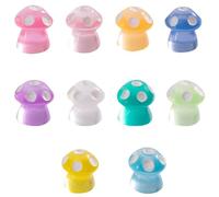 30 Pcs Luminous Mini Resin Mushroom Miniature Mushrooms Glow in The Dark Mushroom for Fairy Garden Micro Landscape Bonsai Decor