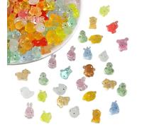 30 Pcs Luminous Resin Animals Kit, Luminous Tiny Resin Animal Figurines Accessories, Mini Resins Turtles Dollhouse Miniatures Mini Animals for Aquarium Fairy Garden Bonsai Decor Aquarium Dollhouse