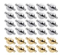 30 PCS Magnet Buckles, Magnetic Bracelet Buckles, Glossy Ball Magnetic Buckles, Magnetic Opening and Closing Buckles, DIY Jewelry Accessories for Making Necklace and Bracelet Connecting Buckles