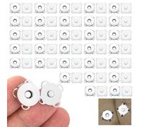 30 PCS Magnetic Snap Fasteners, Invisible Strong Sew-in Metal Clasps | 15mm Lightweight Snap Fasteners for Handbags, Purses, Wallets, Clothing and DIY Sewing Crafts - Silver