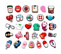 30 Pcs Medical Themed Shoe Charms Set for Crocs Clogs, Sandals and Nursing Shoes, PVC Cute Shoe Decorations, DIY Buttons, Shoe Badges for Kids, Women and Men