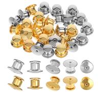 30 PCS Metal Locking Pin Backs, Pin Badge Backs for Enamel Brooch, Locking Backs for Pins, Metal Badge Back for Brooch Enamel