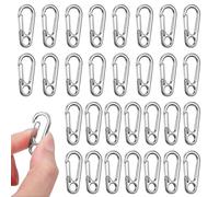 30 PCS Metal Spring Snap Hook Keychains, Mini Backpack Clip for Keys, Micro Keychain Hook Clip with a Transparent Storage Box Key Tiny Clips Sport Accessories for Backpack Keychain Outdoor Camping