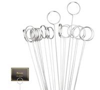30 Pcs Metal Wire Floral Picks 13 Inch Wire Floral Place Card Holder Picks, Photo Memo Holder, Round Table Name Number Card Holder for Wedding Party Birthday (Silver) Round