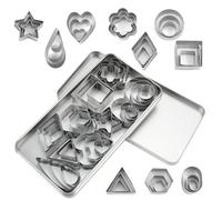 30 Pcs Mini Cookie Cutters Set with Box, Stainless Steel Tiny Cookie Cutters for Biscuit Molds