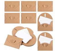 30 Pcs Mini Envelopes with Blank Cards, 4.02×2.76in Paper Gift Card Holder, Cute Tiny Envelopes with Heart Clasp, Small Envelope for Business Card, Weddings Favors, Greeting Cards