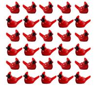 30 PCS Mini Resin Red Cardinal Bird Figurines, Small Cardinal Figurines, Resin Animals Collection, Cute Birds Ornament for Home Decor, Garden, Party Favors, Christmas Decoration