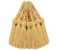30 PCS Mini Silky Tassel Small Soft Craft Pendant for DIY Cute Resin Bookmarks, Girl Jewellery Making, Key, Keyring, Sewing, Ribbon, Cushion, Curtain Trim and Home Furniture Decor (Light Gold)