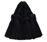 30 PCS Mini Silky Tassel Small Soft Craft Supply for DIY Cute Resin Bookmarks, Girl Jewellery Making, Key, Keyring, Sewing, Pendant, Ribbon, Cushion, Curtain Trim and Home Furniture Decor (Black)