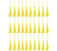30 PCS Mini Silky Tassels for Bookmarks, Handmade Bookmark Tassels for Resin DIY Craft Supplies and Home Decor (Lemonyellow)