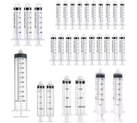 30 Pcs - Mixed 3ml 5ml 10ml 20ml 30ml 50ml 100ml Syringes for Refilling and Measuring Liquids, Oil or Glue Applicator