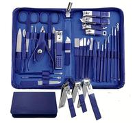 30 pcs Nail Clippers Manicure Tool Set, with Portable Travel Case, Cuticle Nippers and Cutter Kit, Professional Nail Clippers,Blue 30 pcs