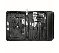 30 pcs Nail Clippers Manicure Tool Set, with Portable Travel Case, Cuticle Nippers and Cutter Kit, Professional Nail Clippers,Black 30 pcs