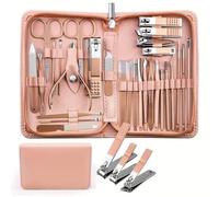 30 pcs Nail Clippers Manicure Tool Set, with Portable Travel Case, Cuticle Nippers and Cutter Kit, Professional Nail Clippers,Rose Golden 30 pcs