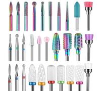 30 Pcs Nail Drill Bit Set 3/32 Inch Ceramic Nail Drill Acrylic Nail Professional Manicurist Nail Drill Bit