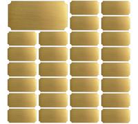 30 Pcs Name Plates, 4 in x 2 in Brushed Stainless Steel Gold Adhesive Blank Tags, for Light Source Engraving and Custom Etching, Metal Label Plates for Doors, Mailboxes, Toolsheds