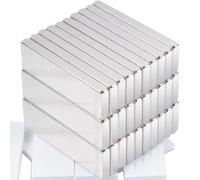 30 Pcs Neodymium Magnets Bar, 30 x 10 x 3 mm Strong Rare Earth Magnets with Double-sided Adhesive, Magnetic Strips for Crafts, Fridge, Whiteboard, Tool Kitchen